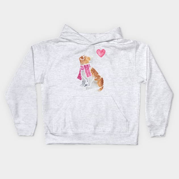 Watercolour Jack Russell Terrier Kids Hoodie by animalartbyjess